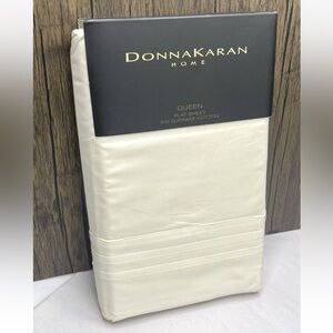 $125 Donna Karan Home QUEEN FLAT SHEET 98x108”Supima Cotton Sateen 510TC Ivory
